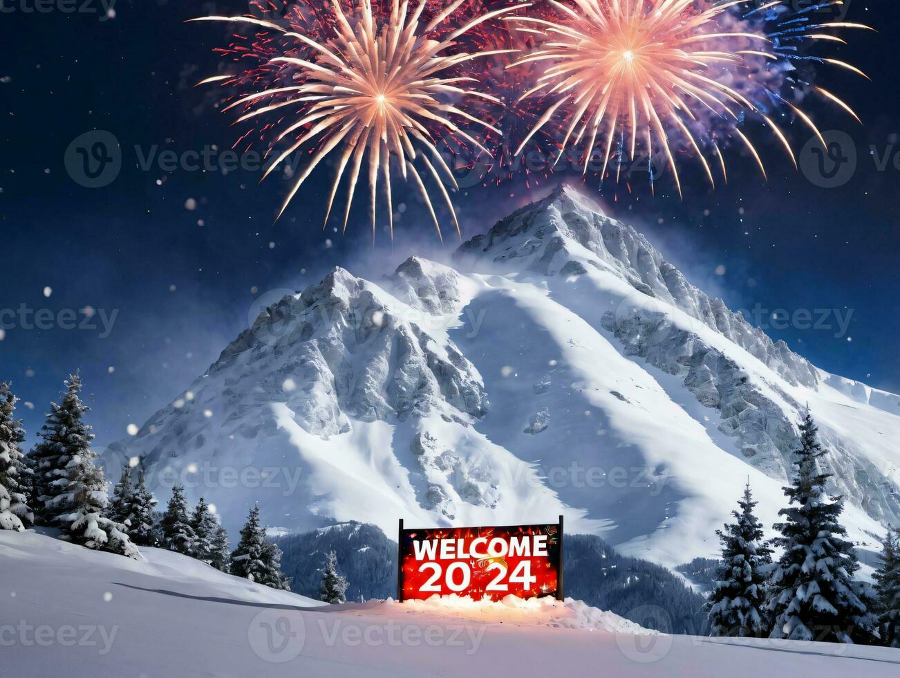 A Snowy Mountain. AI Generated photo