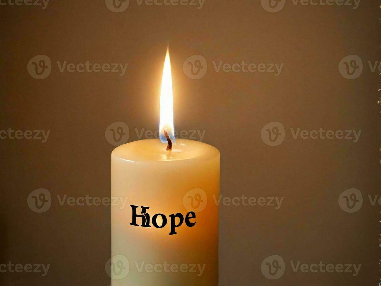 A Candle With The Word Hope On It. AI Generated photo