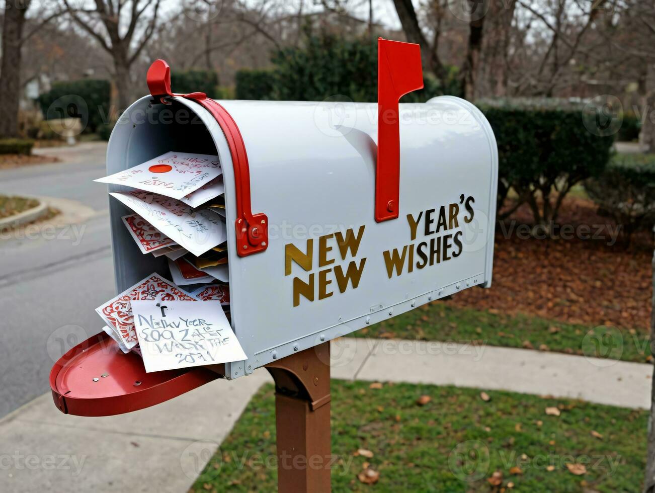 A Mailbox With A Bunch Of Letters In It. AI Generated photo