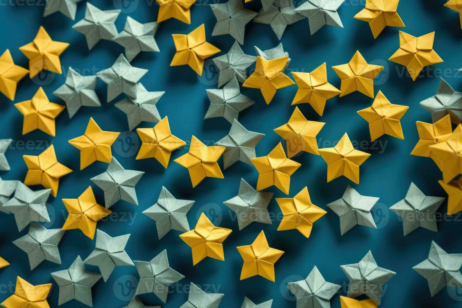 Stars made of colored paper. AI-Generated photo
