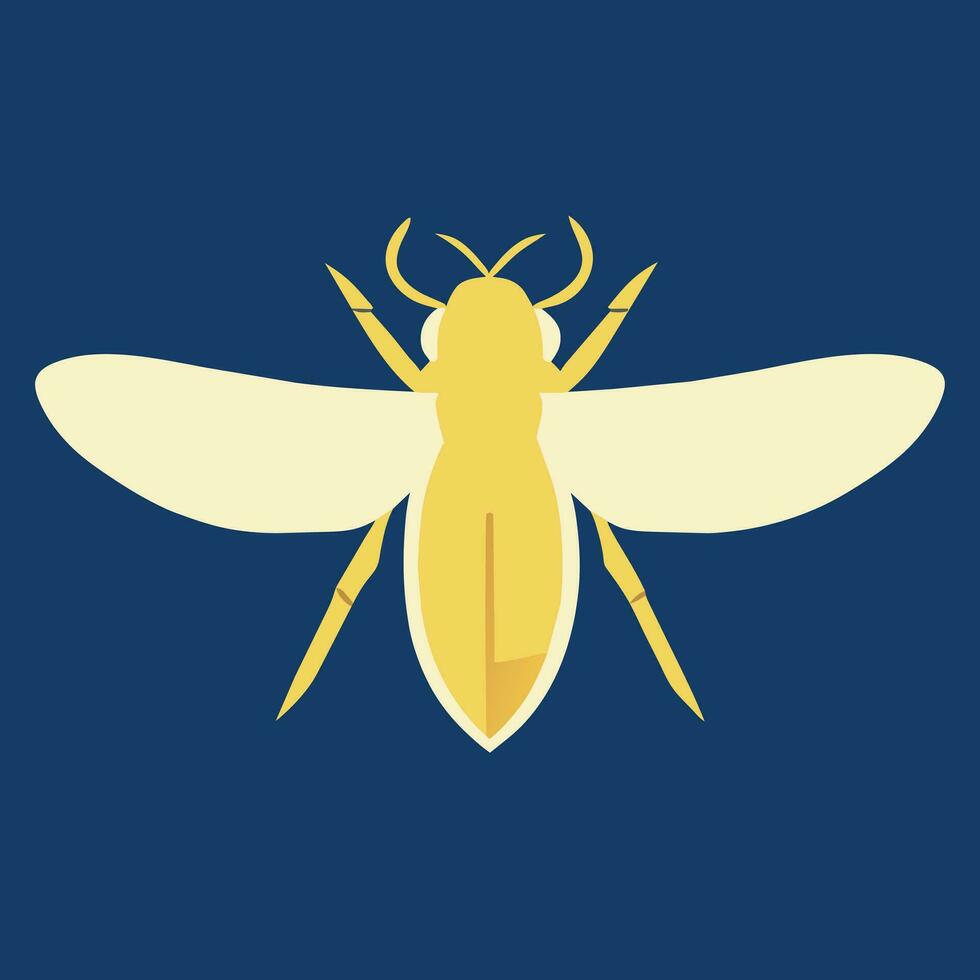 Cartoon line fly, flat style vector