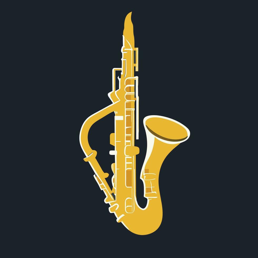 saxofón línea estilo vector