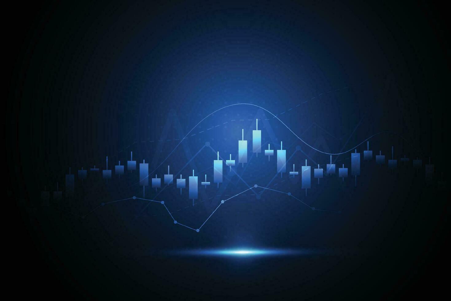 Business candle stick graph chart of stock market investment trading on white background design. Bullish point, Trend of graph. Vector illustration
