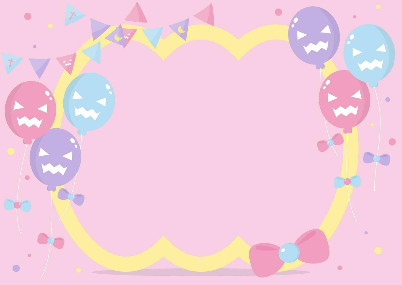 pastel halloween frame vector