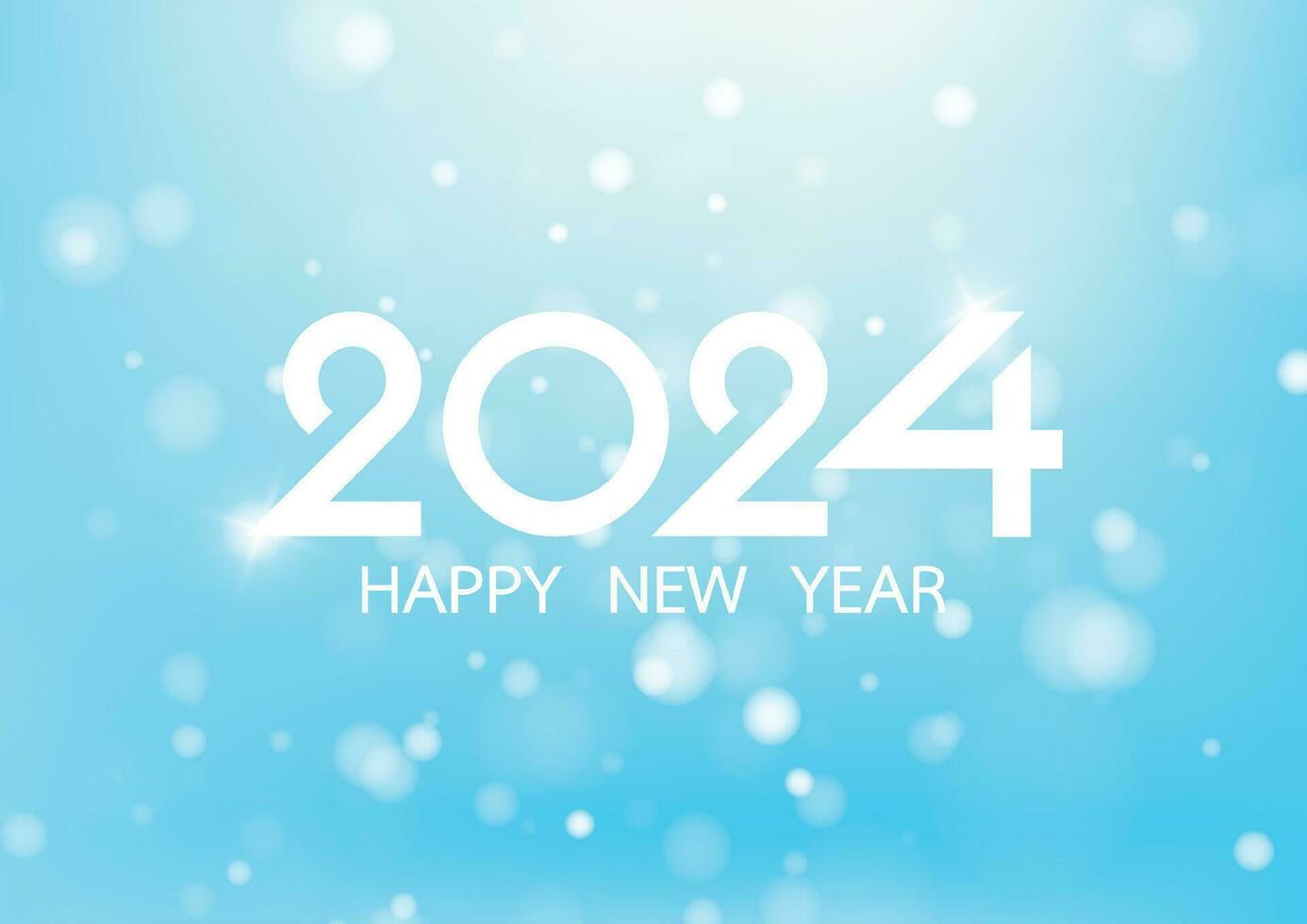 Happy new year 2024 on blue background for celebration, party, and new year event. Vector illustration