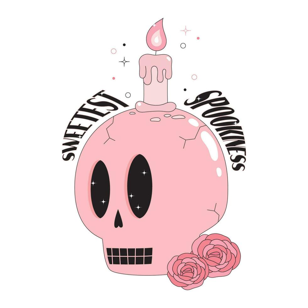 pink skull spookiness vector