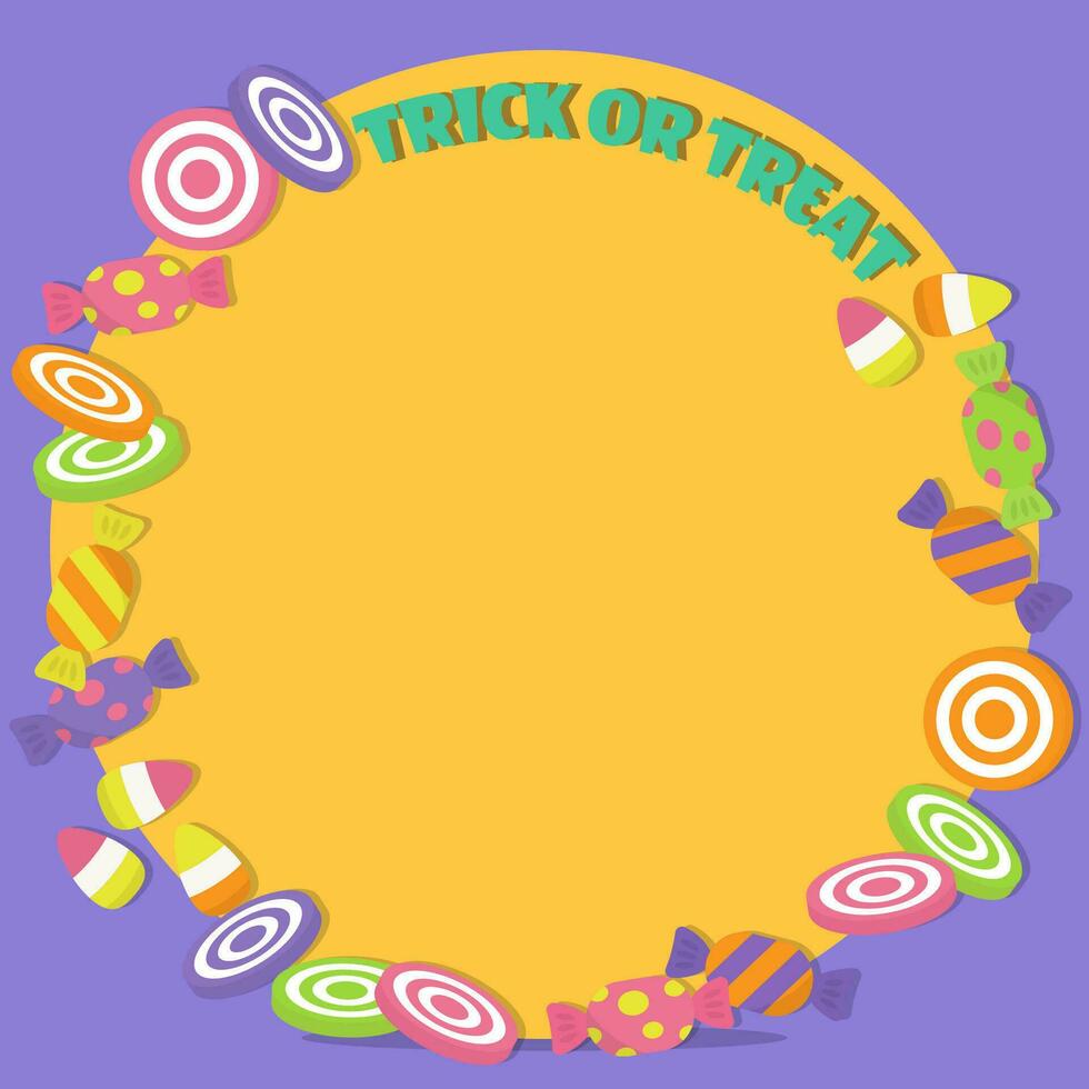 candy treat frame square vector