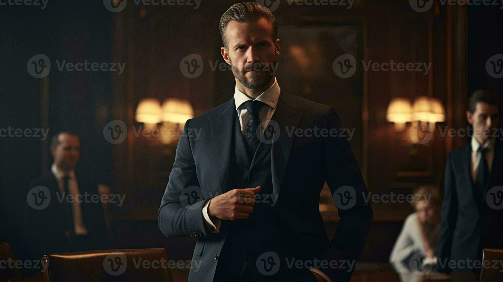 A man addressing an audience in a professional setting AI Generated photo