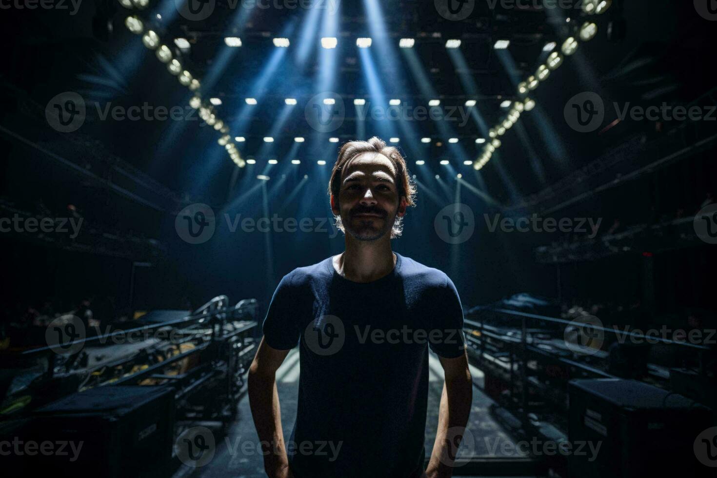 foto de un hombre iluminado por etapa luces ai generado 31224505 Foto de  stock en Vecteezy