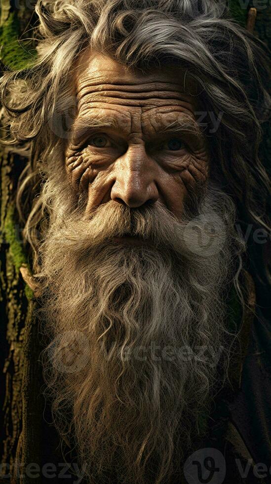 An elderly man with a distinguished appearance and a beard AI Generated photo