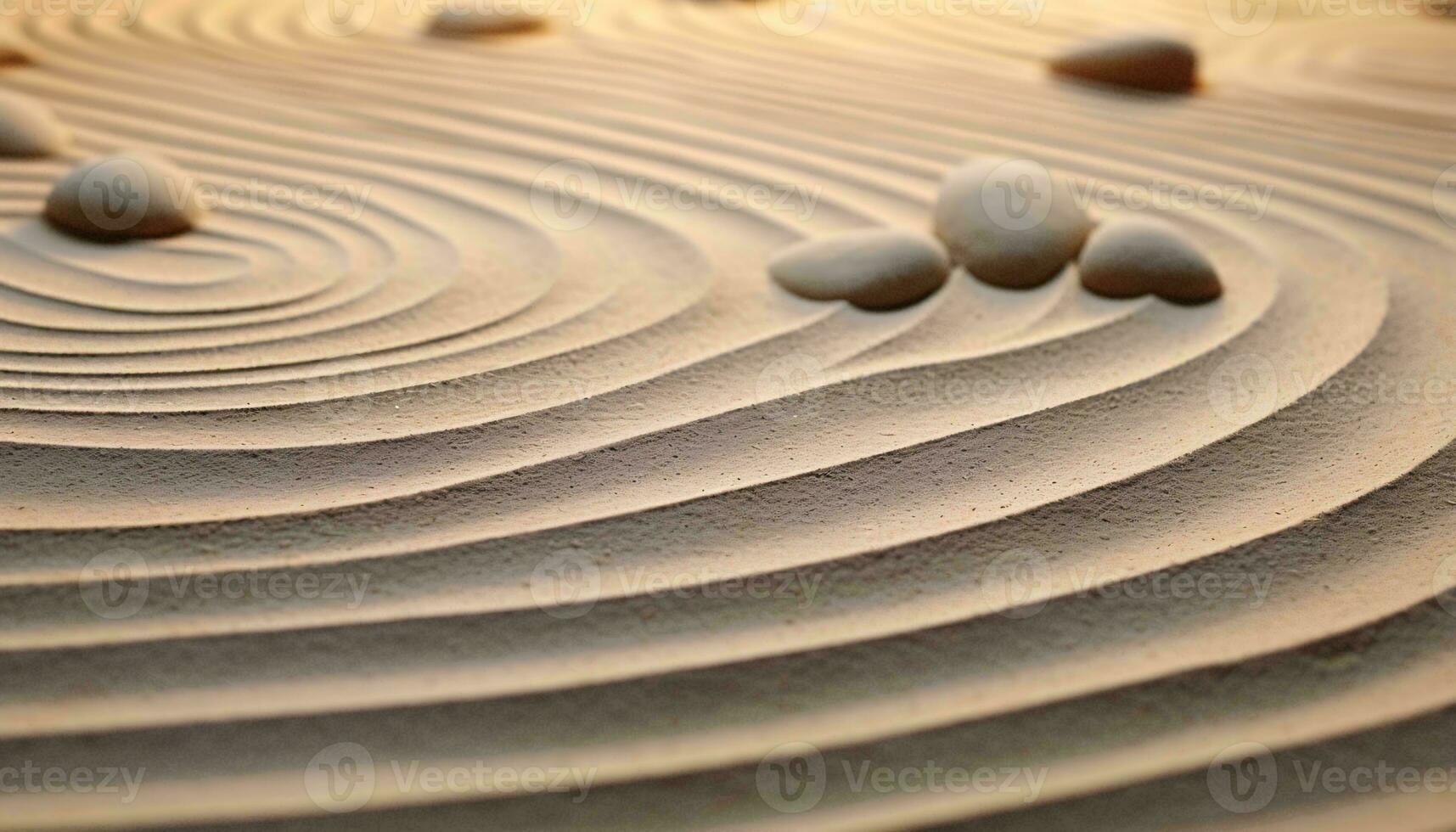 un colección de rocas en un arenoso paisaje ai generado foto