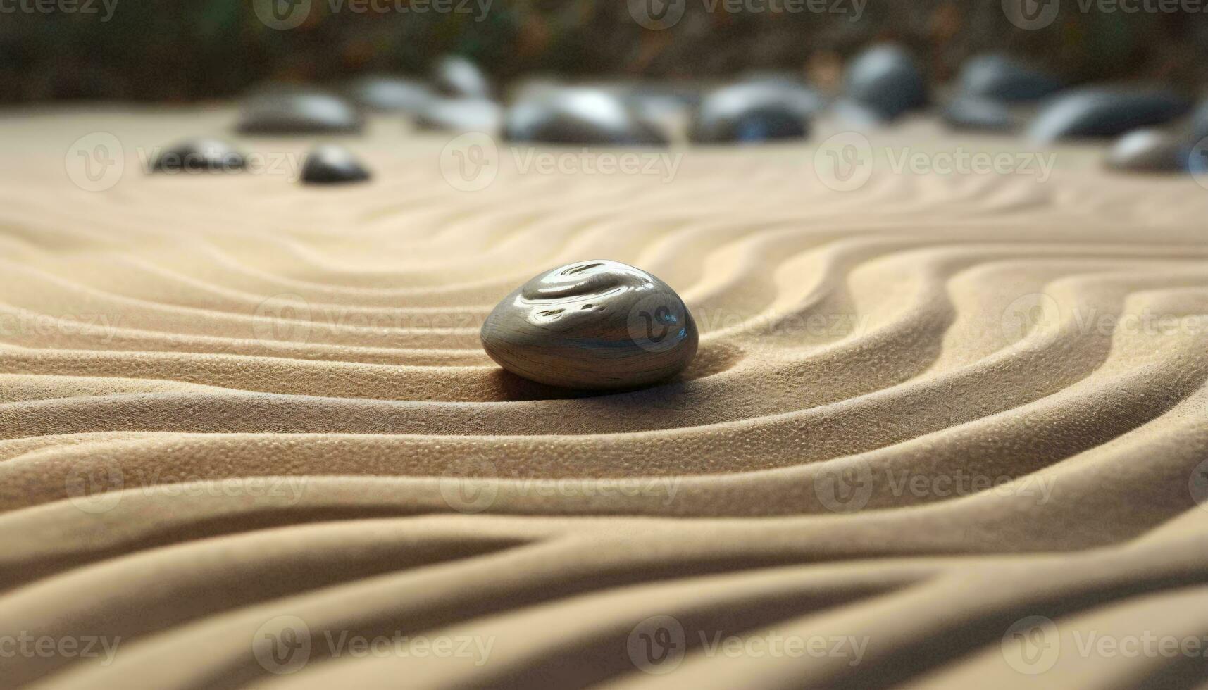 A rock on a sandy beach AI Generated photo