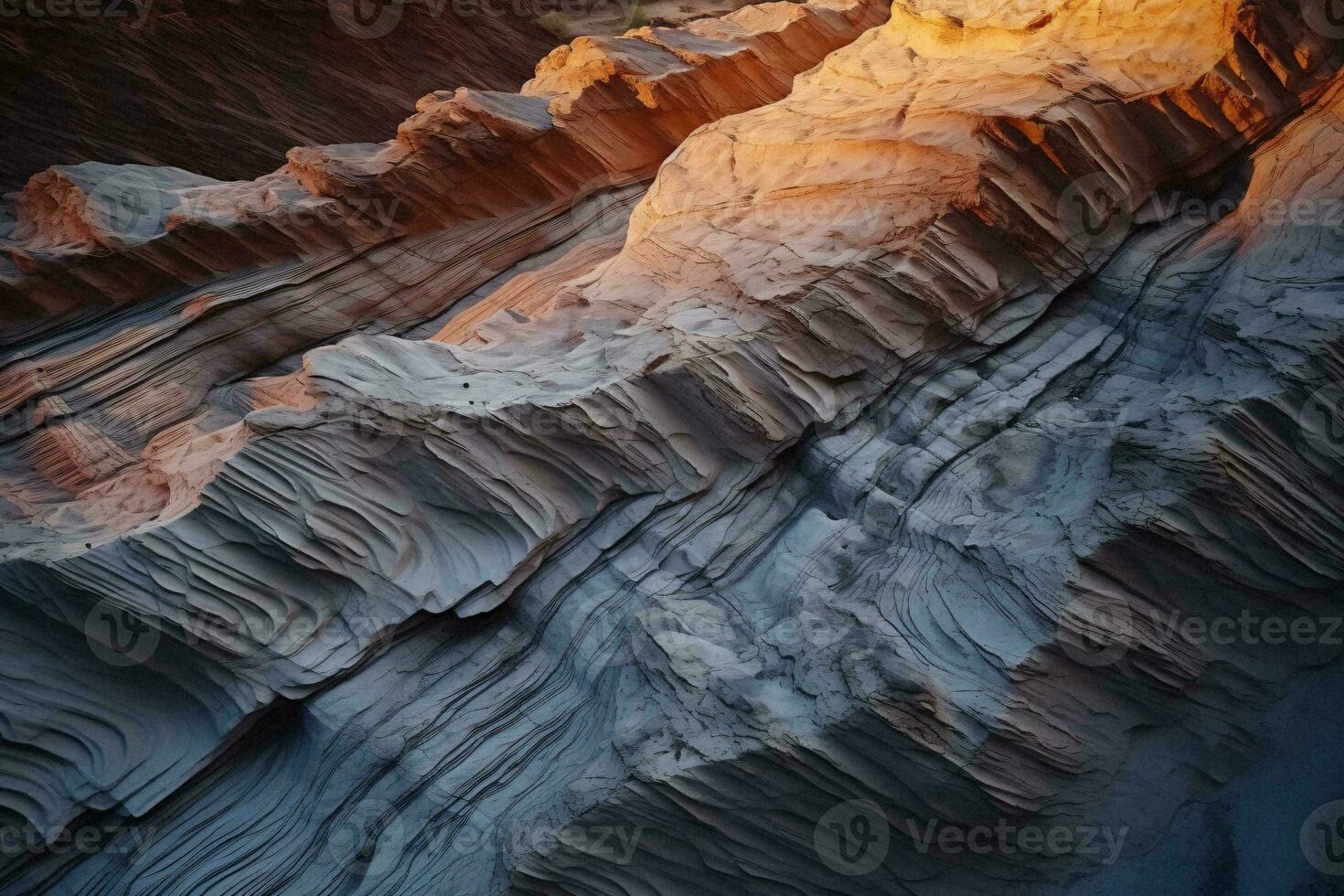 A majestic rock formation illuminated by gentle light AI Generated photo