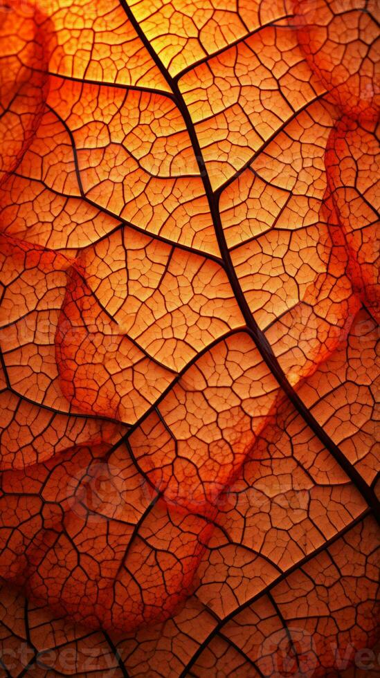 The intricate texture of a leaf up close AI Generated photo