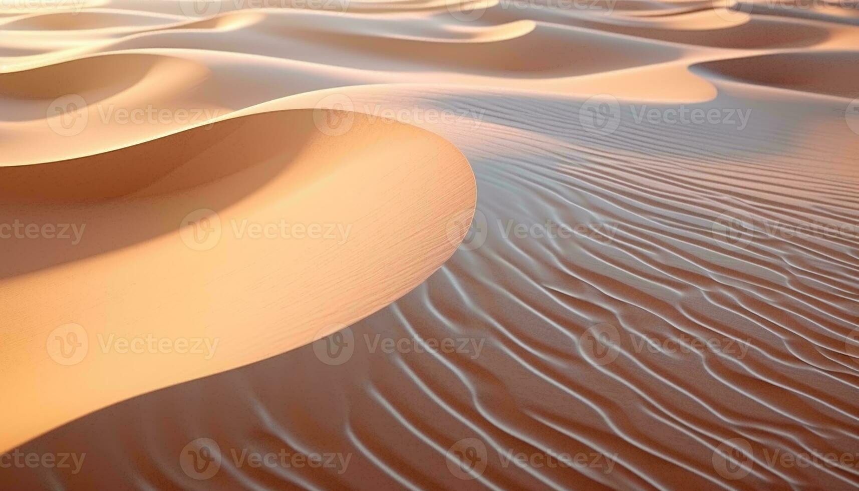 un maravilloso Desierto paisaje con interminable arena dunas extensión dentro el horizonte ai generado foto