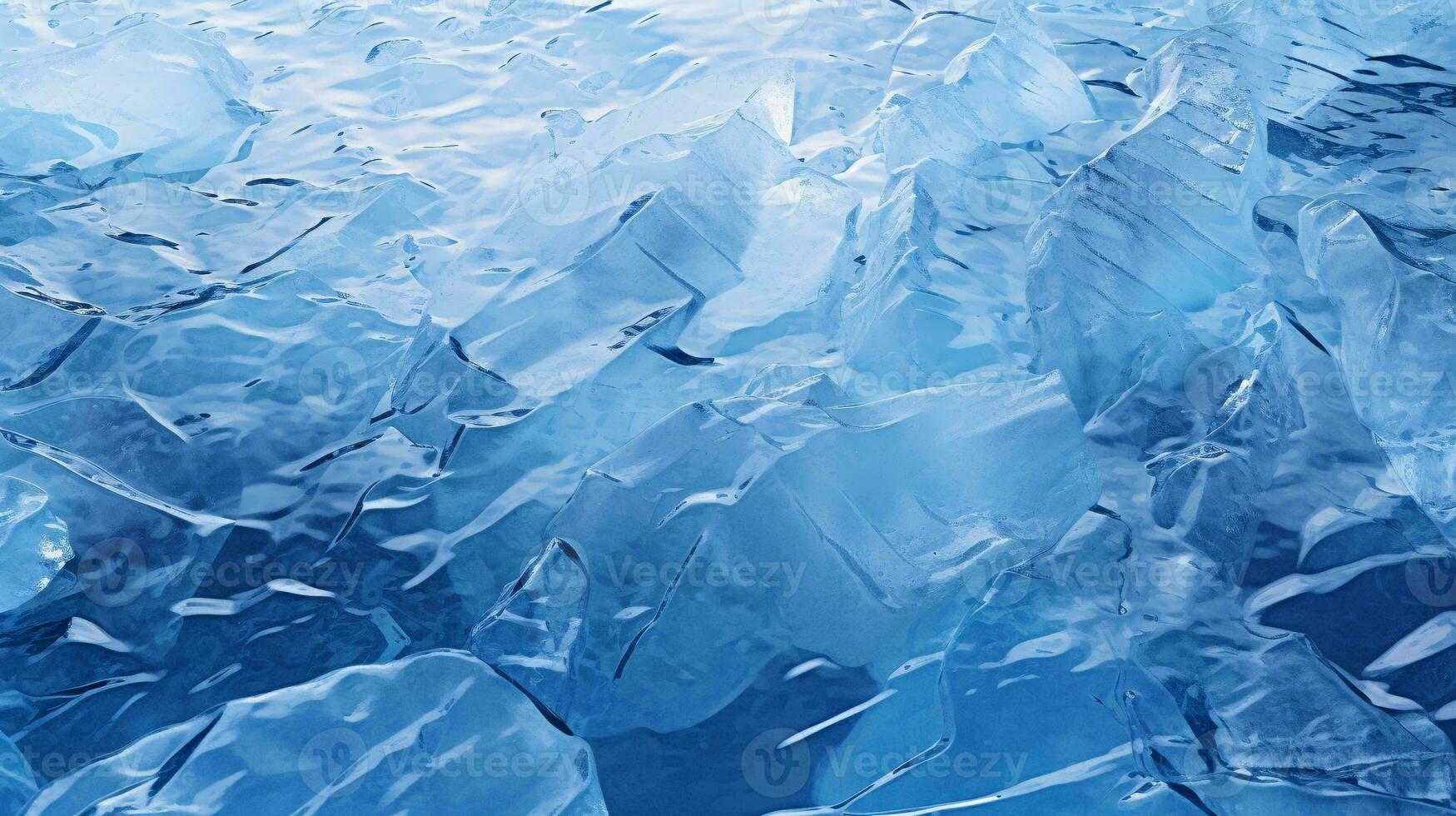 un congelado paisaje cubierto en un grueso capa de hielo ai generado foto