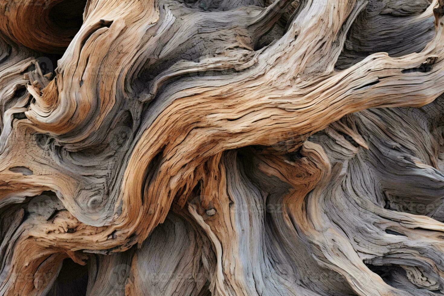 An ancient tree trunk up close AI Generated photo