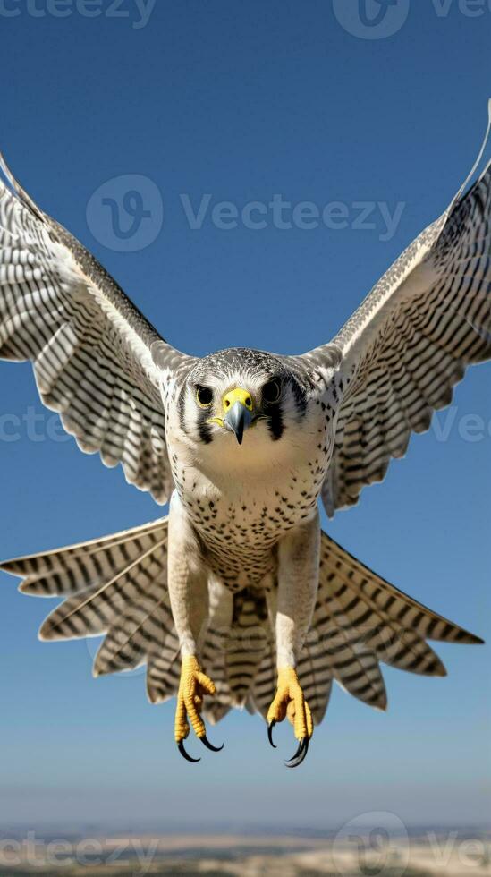 A majestic bird soaring through the vibrant blue sky AI Generated photo