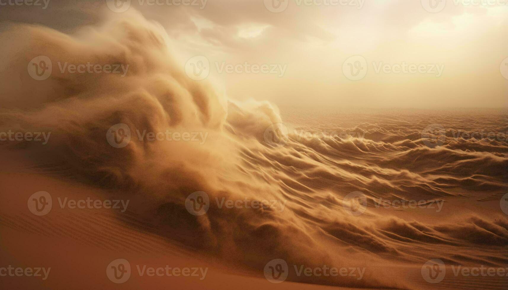 un masivo arena duna creciente en el corazón de el Desierto ai generado foto