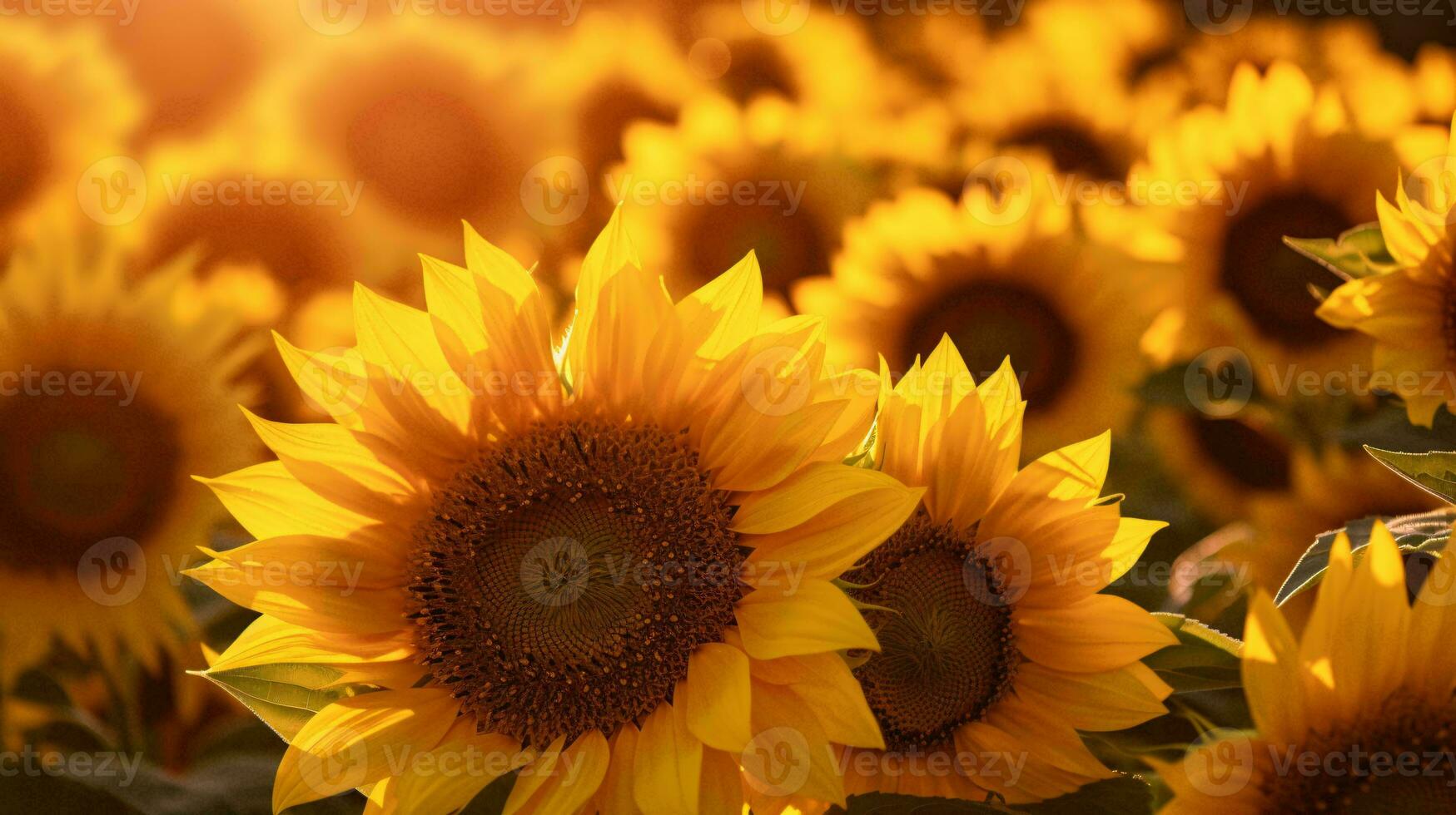 A vibrant field filled with blooming sunflowers AI Generated photo