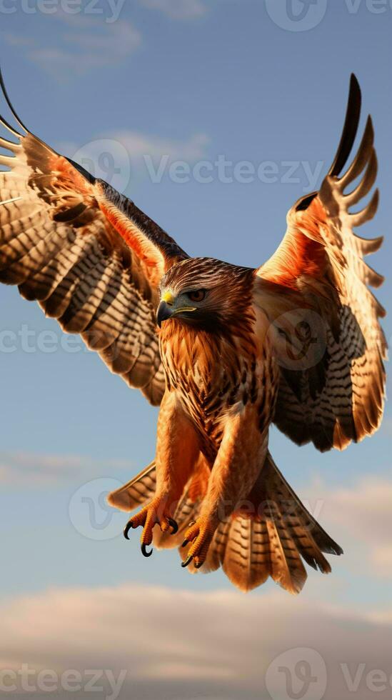 A majestic bird of prey soaring through the sky AI Generated photo