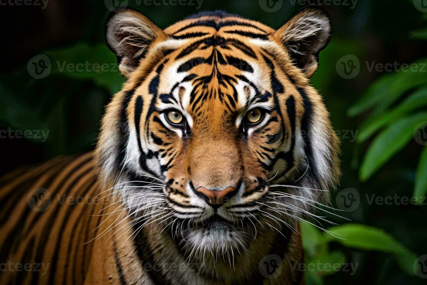 A majestic tiger in its natural habitat AI Generated photo