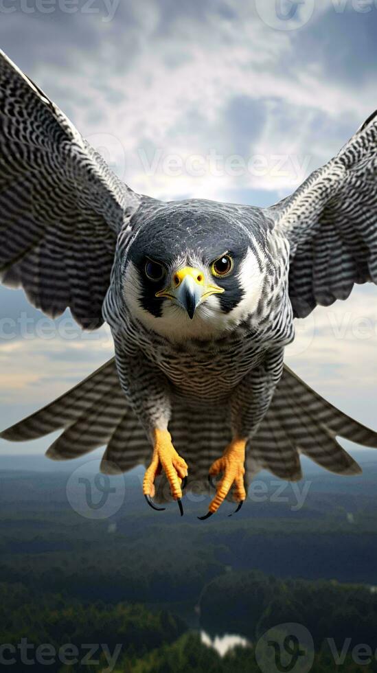 un majestuoso pájaro de presa altísimo mediante el cielo ai generado foto