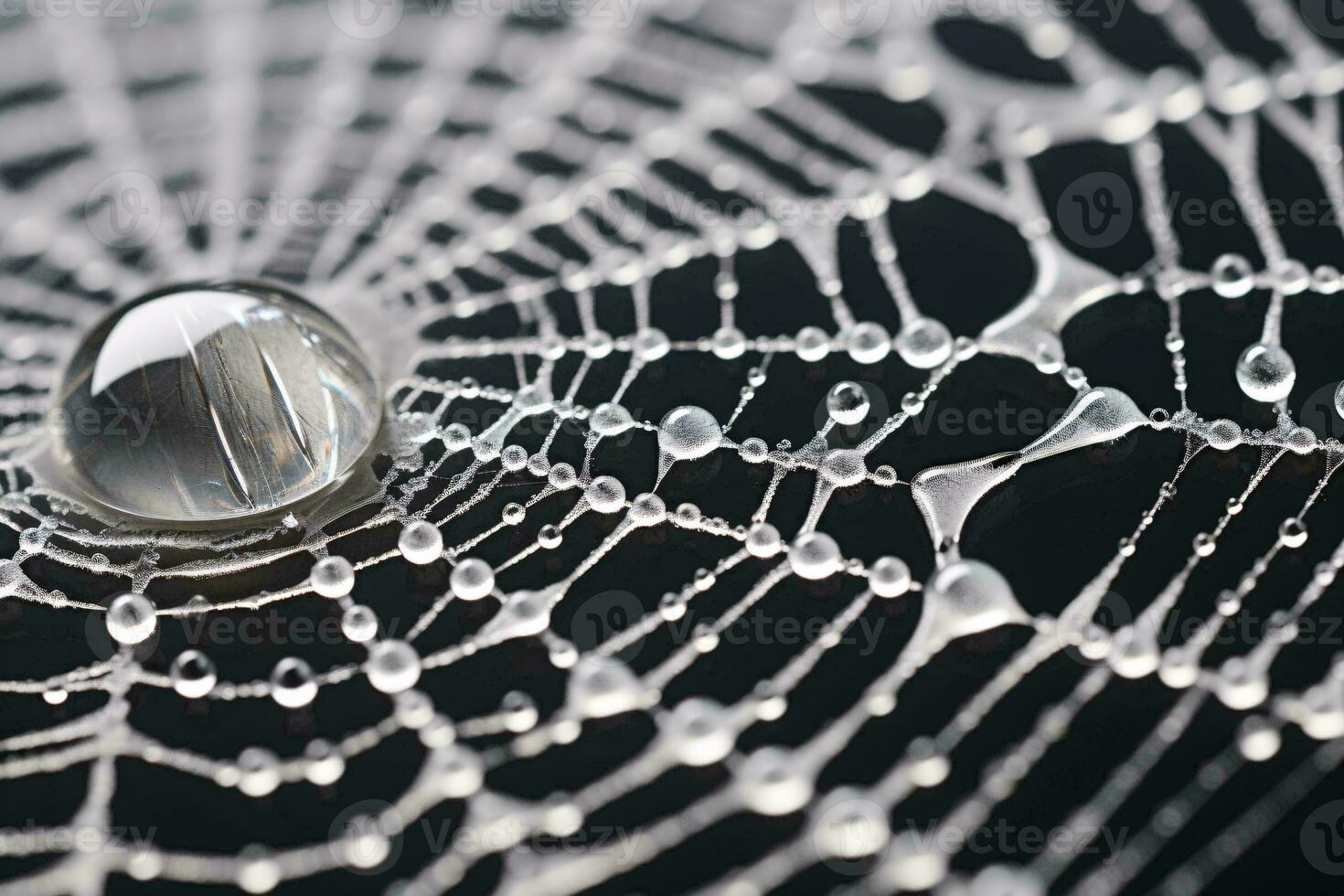 a close-up of a drop of water on a leaf AI Generated photo