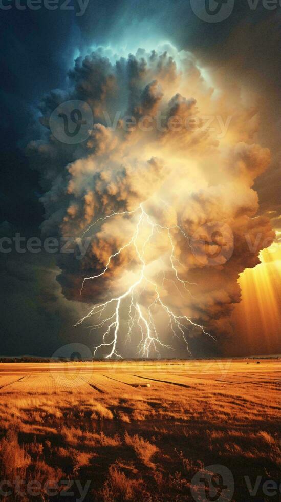 a tornado in a field AI Generated photo