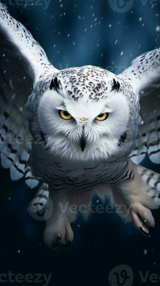 a white and black owl AI Generated photo