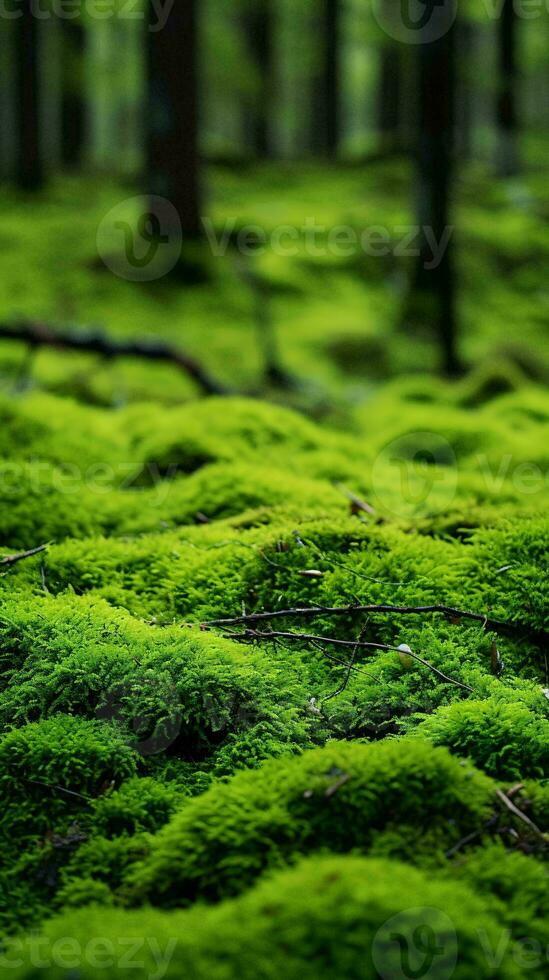 a mossy green forest AI Generated photo