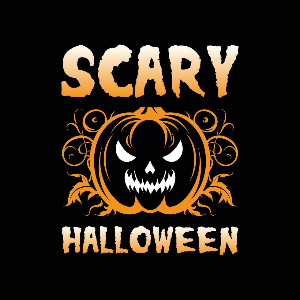 Scary Halloween, Halloween t-shirt design. vector