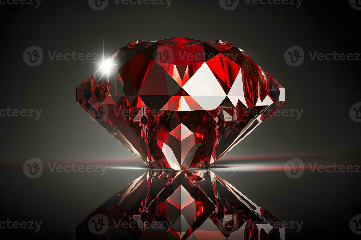 Ruby red on a dark background. Neural network AI generated photo