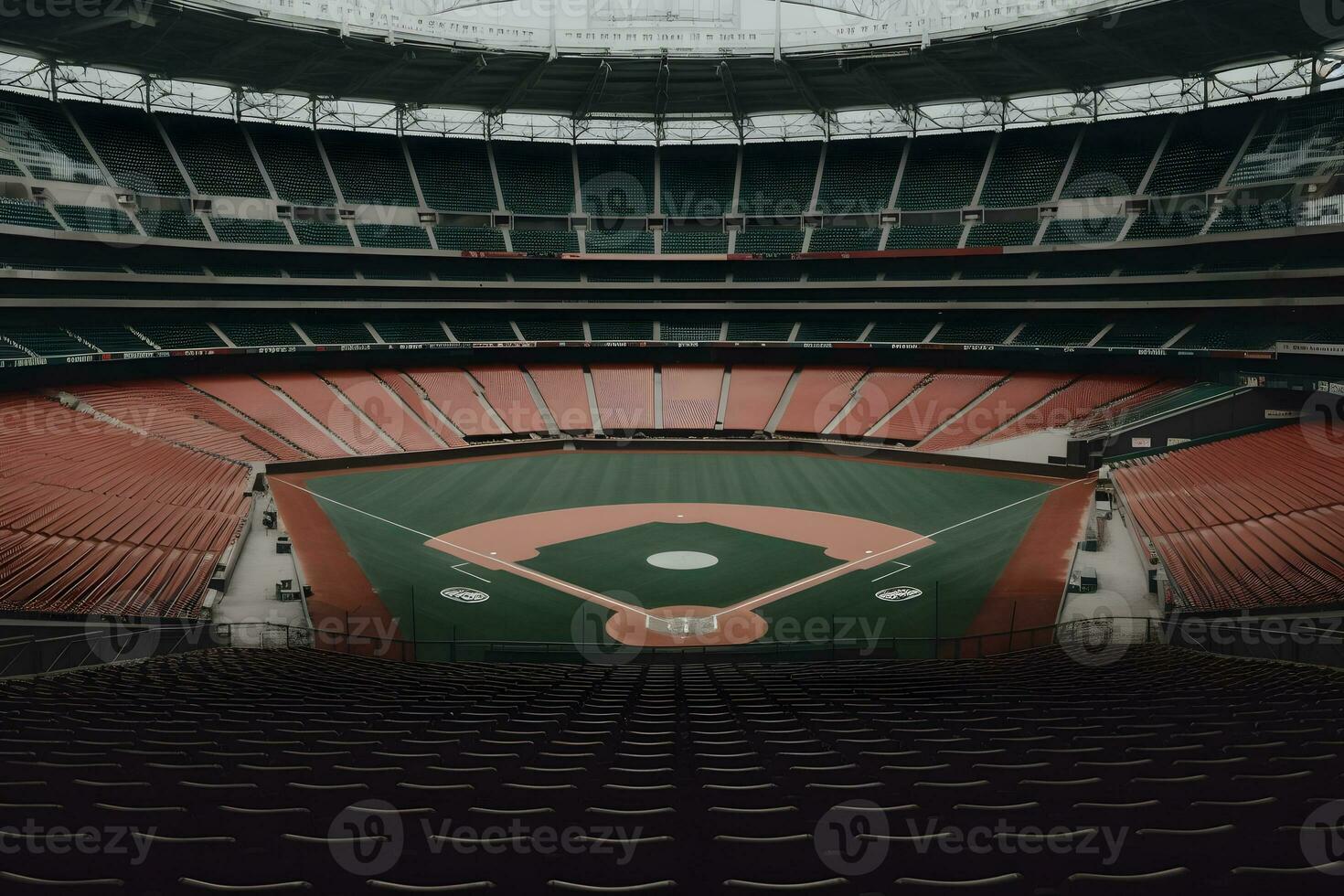 Professional baseball grand arena. Neural network AI generated photo