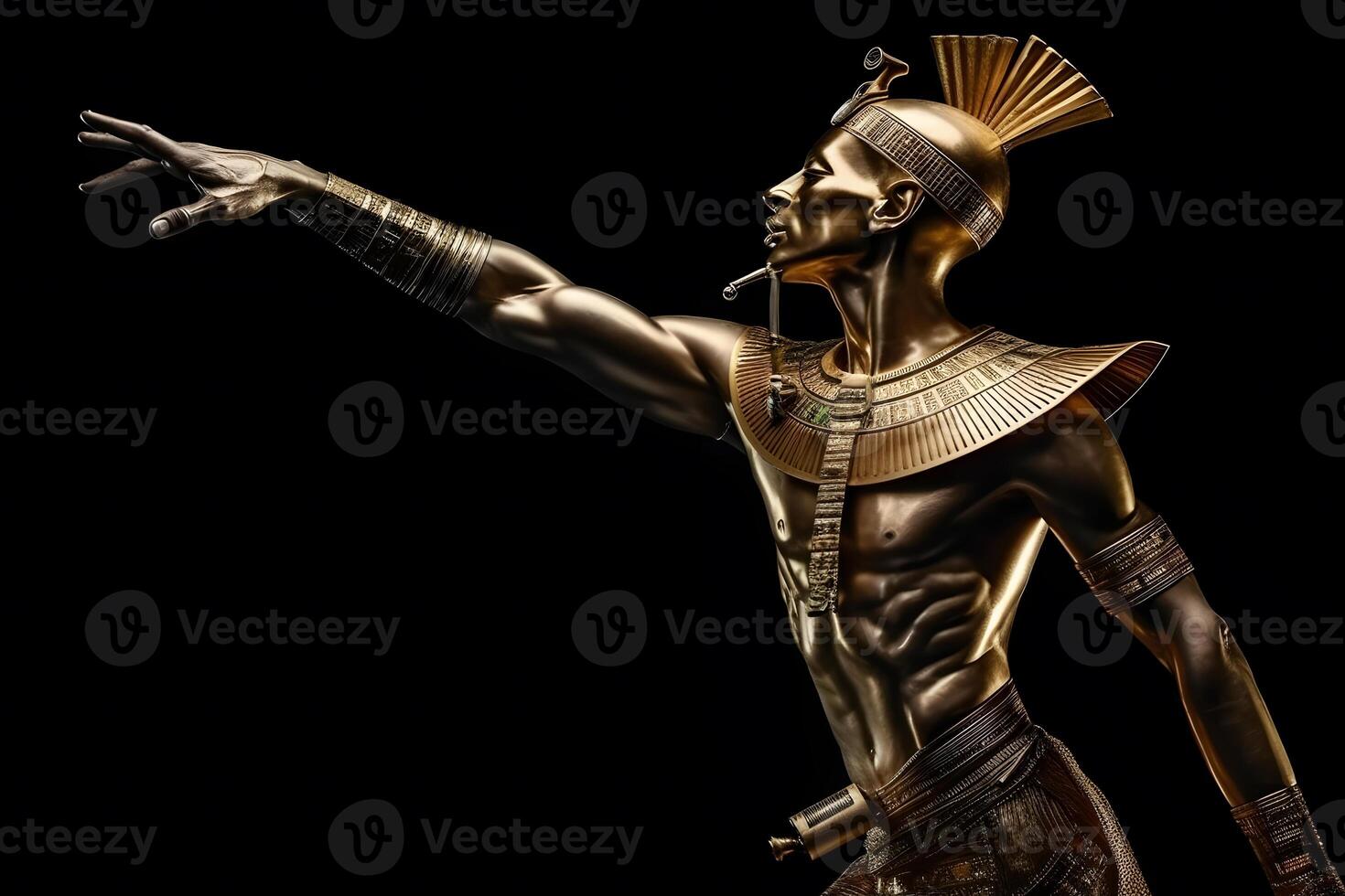 ancient egyptian pharaoh statue. Neural network AI generated photo