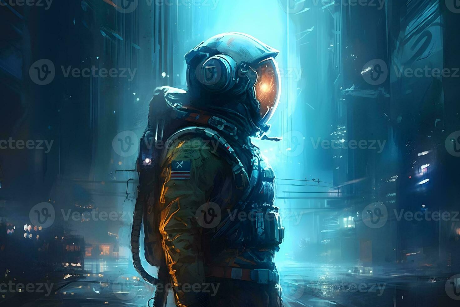 astronauta en exterior espacio. neural red ai generado foto