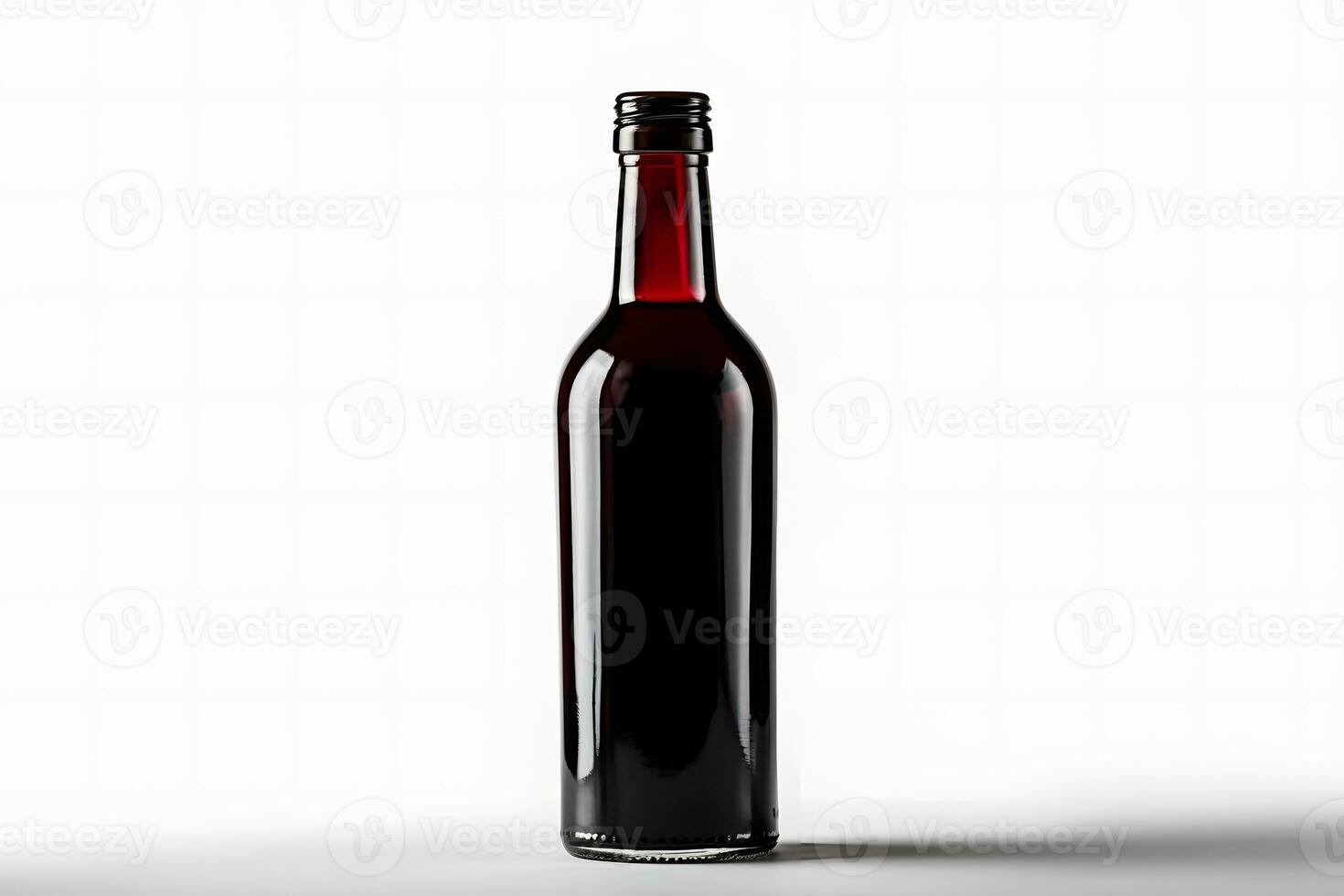 Bottle of red wine without a label. Neural network AI generated photo
