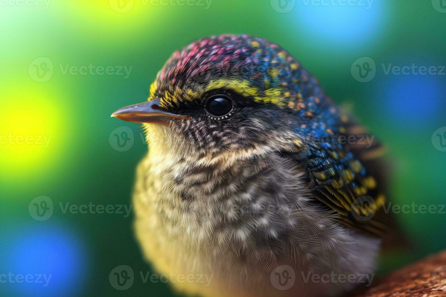 Fantasy cute rainbow bird suitable for children book. Neural network AI generated photo