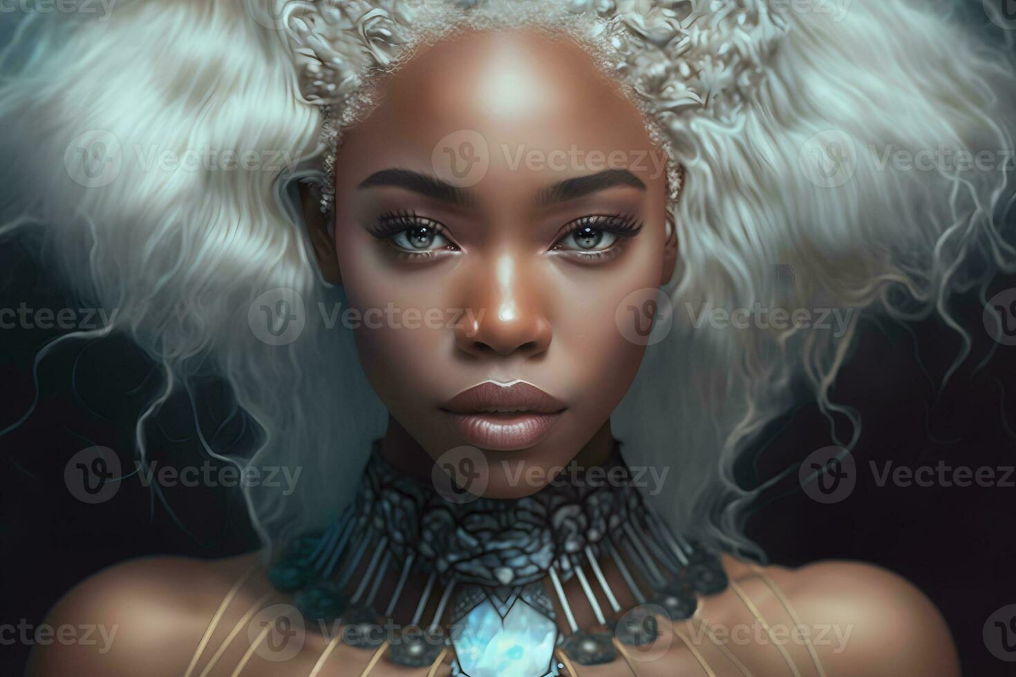 Portrait of a beautiful girl queen of diamonds fantasy dark goddess. Neural network AI generated photo