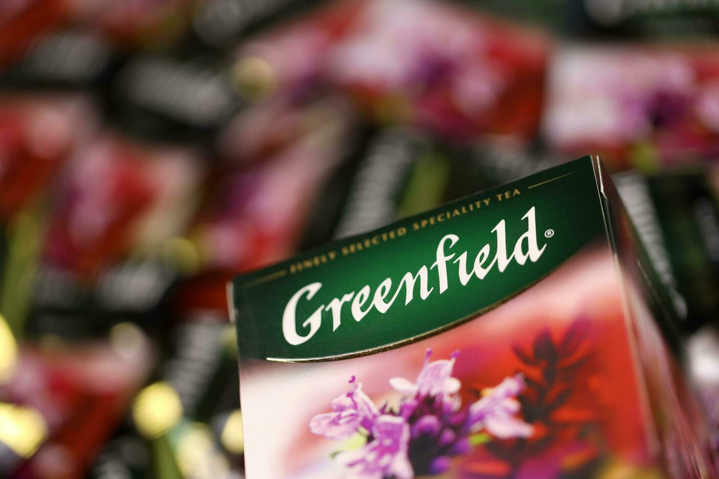 KHARKOV, UKRAINE DECEMBER 8, 2020 Greenfield Spring Melody tea bags