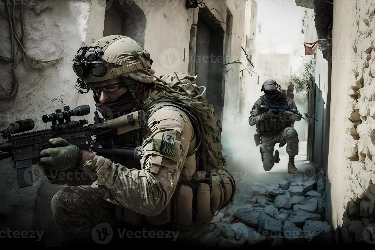 US Army Special Forces Group soldier. Neural network AI generated photo