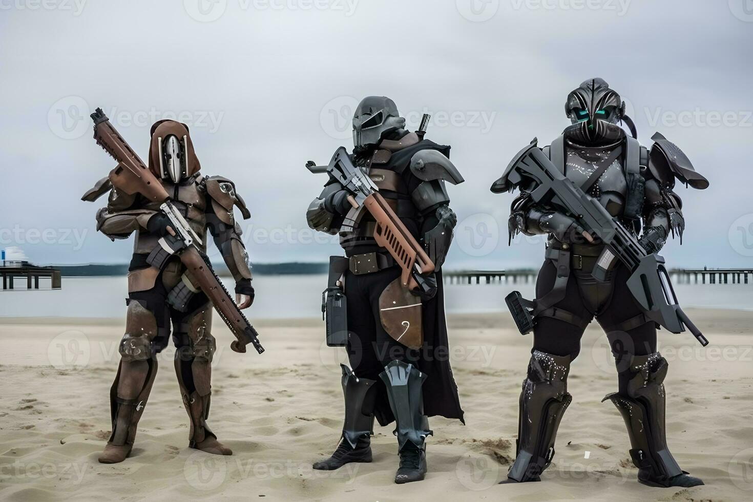 special forces soldiers with weapon take part in military maneuver. war, army, technology and people concept. Neural network AI generated photo