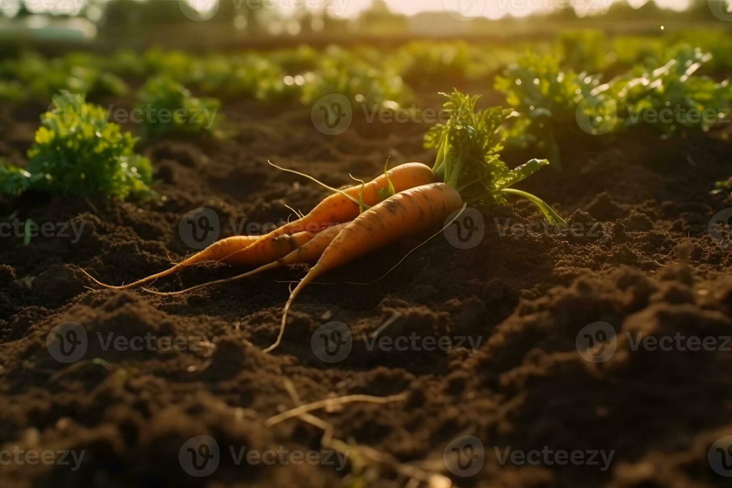 Ripe carrots harvested at a vegetable farm. carrot harvest and cultivation concept. Neural network AI generated photo