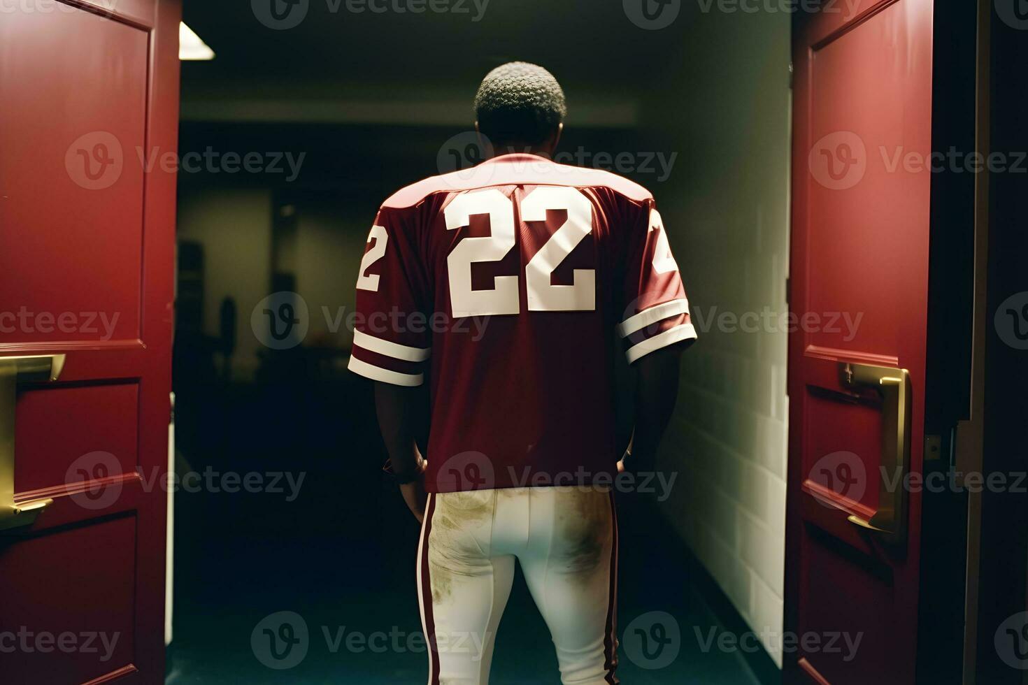 American football sportsman player. Neural network AI generated photo