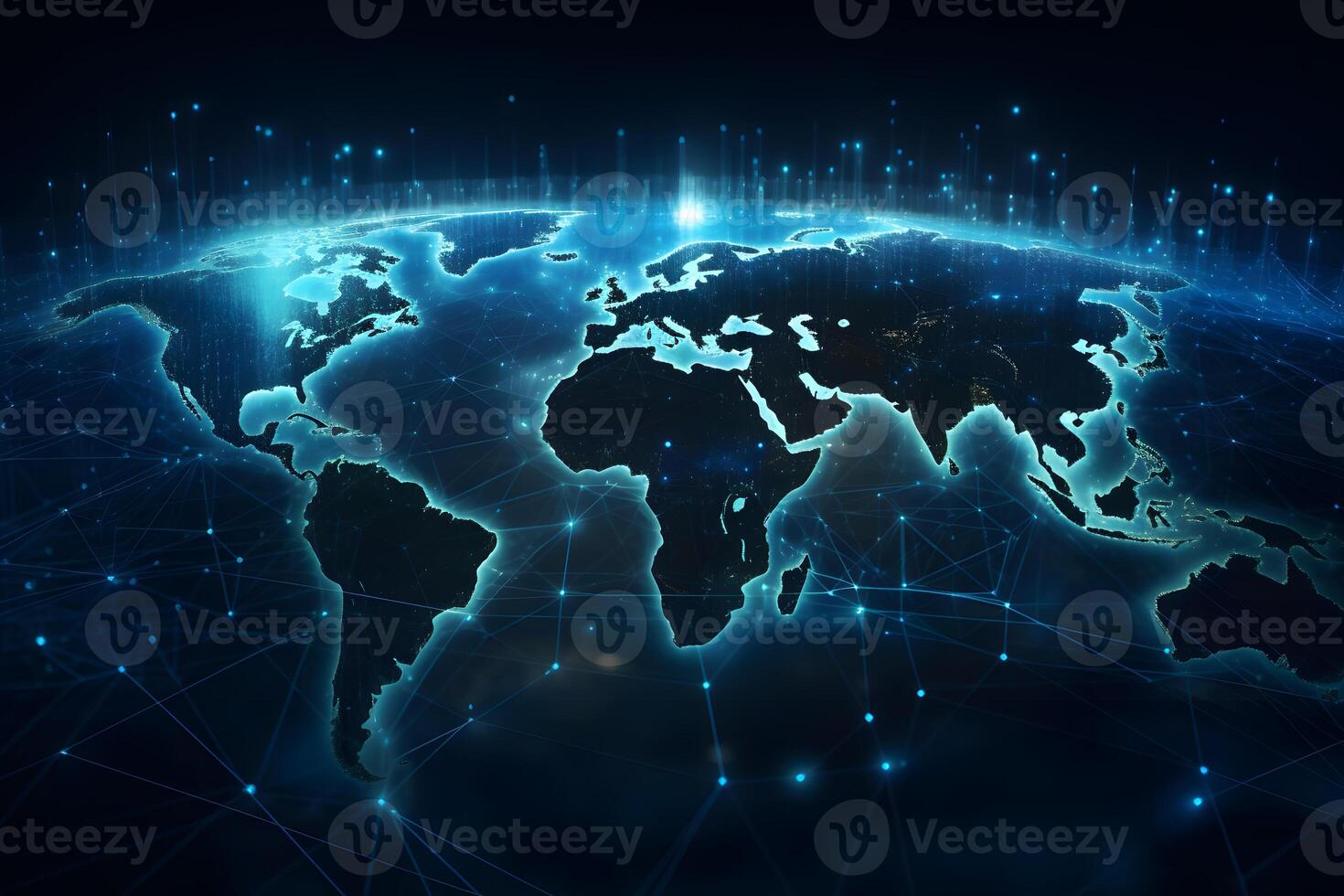 Digital hologram of planet earth Neural network AI generated photo