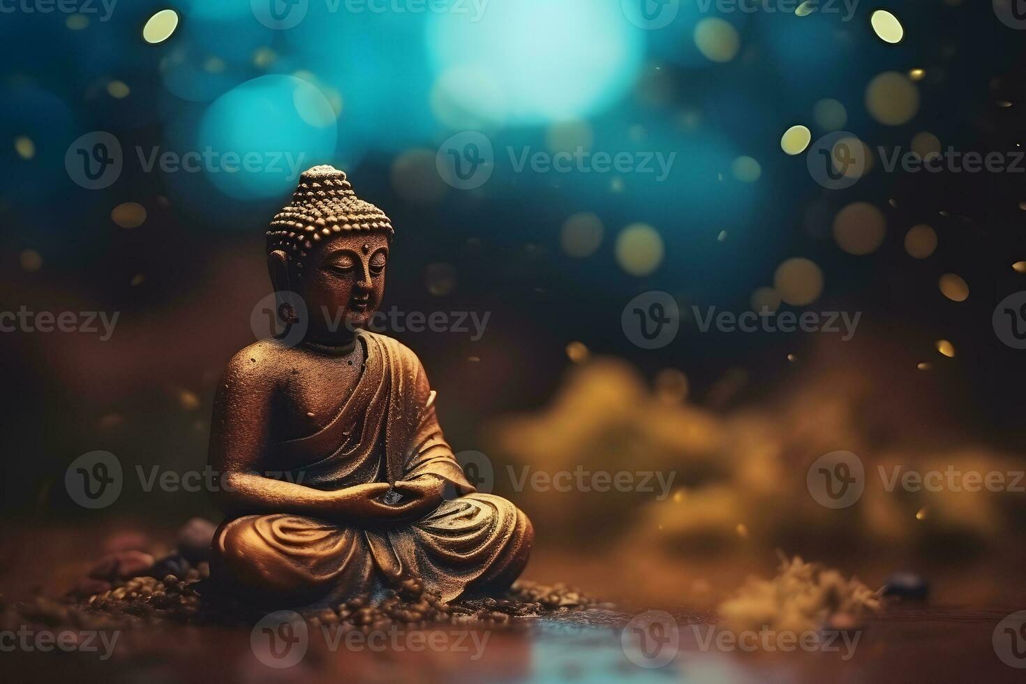 Buddha statue in the temple. Neural network AI generated photo