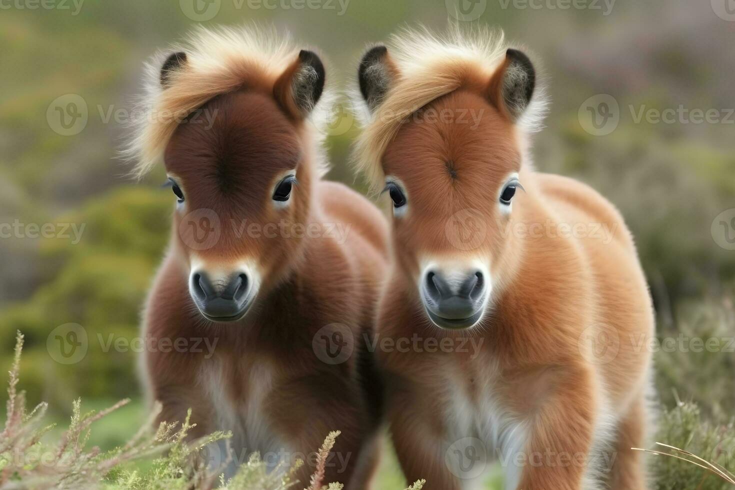 linda pequeño gracioso poni. neural red ai generado foto