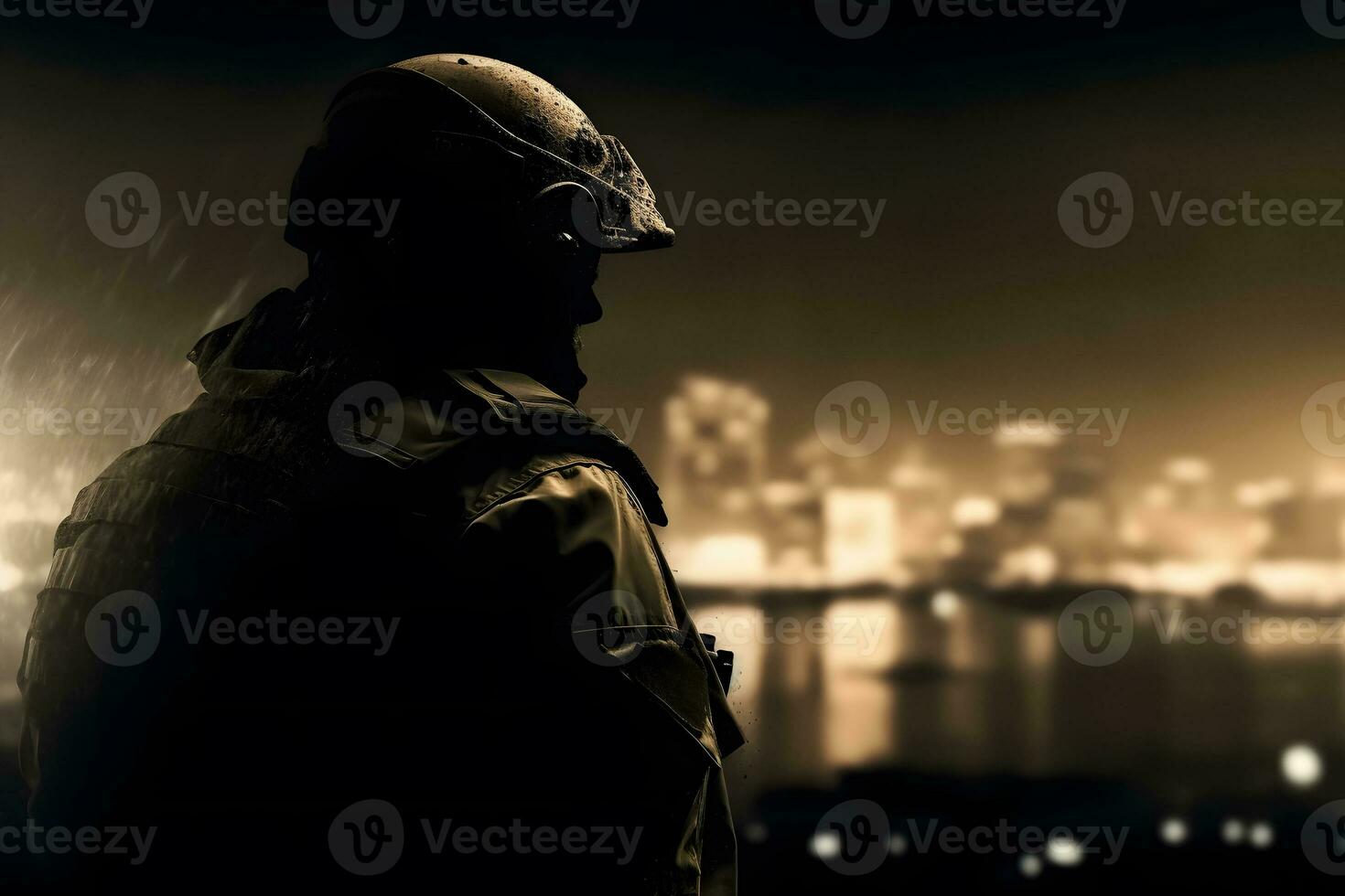 élite miembro de nosotros Ejército guardabosques en combate casco y oscuro lentes. neural red ai generado foto