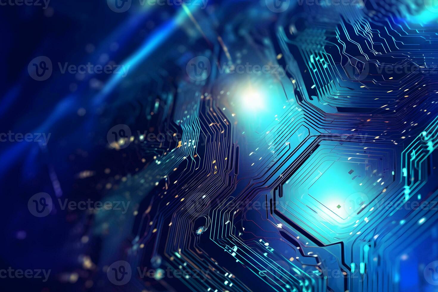 Central Computer Processors CPU concept. Motherboard digital chip. Technology science background. Neural network AI generated photo