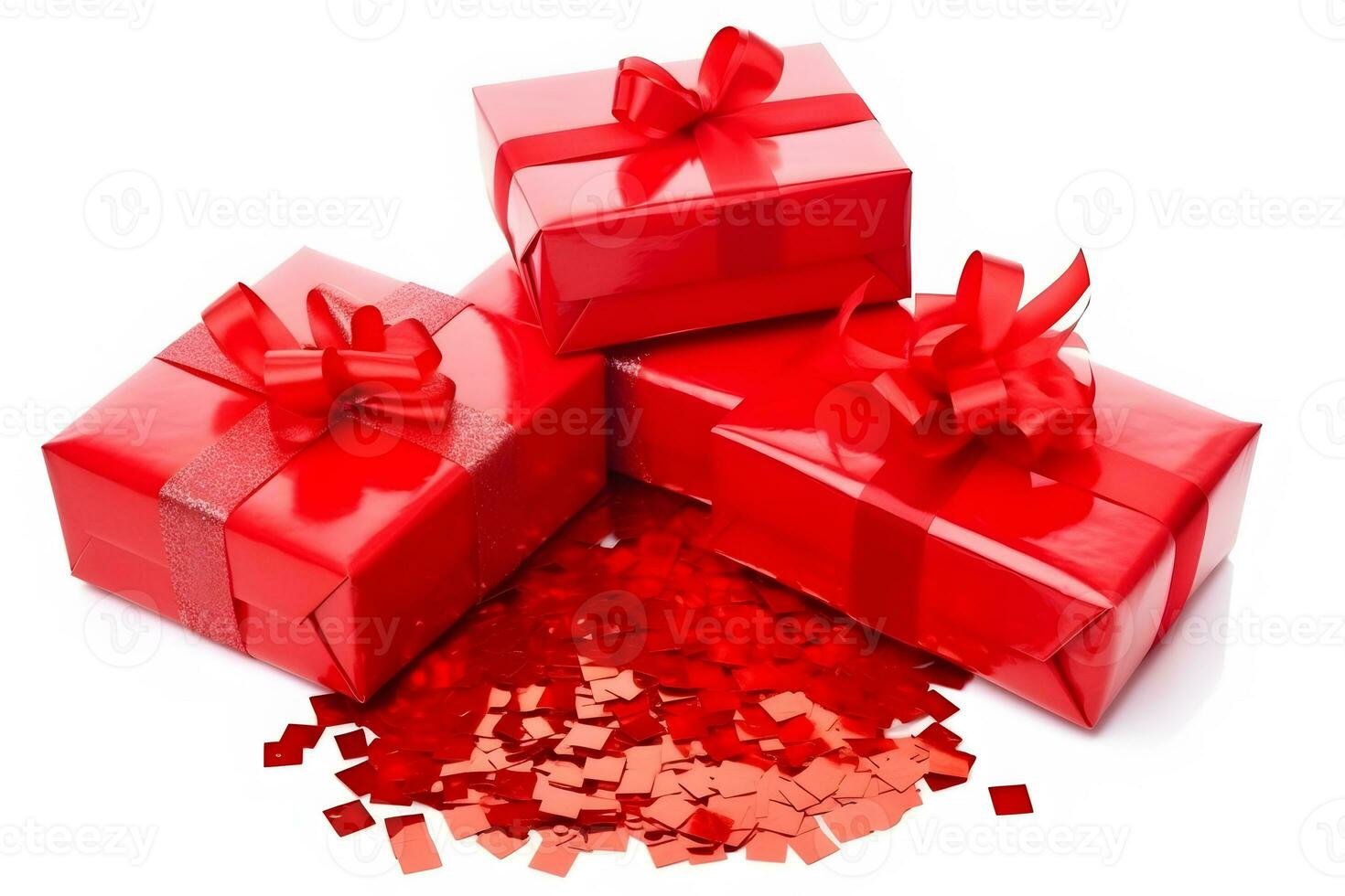 Holiday gift box background. Neural network AI generated photo